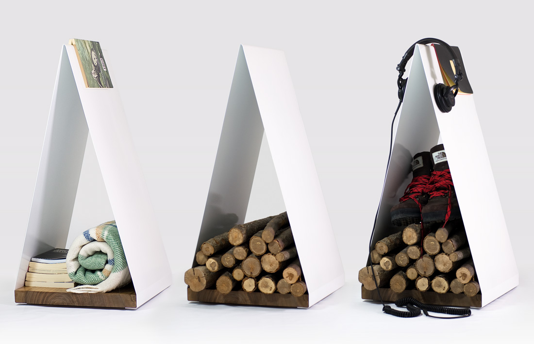 Lata magazine rack firewood porta riviste portalegna pastina italian goodies collection wood