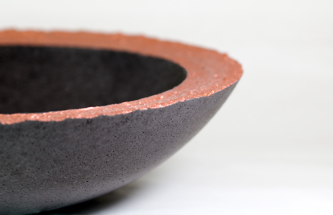 Agata concrete centerpiece bowl black natural pastina italian goodies collection