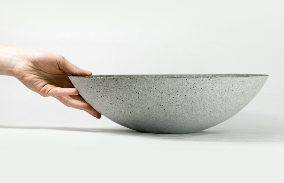 Agata concrete centerpiece bowl black natural pastina italian goodies collection