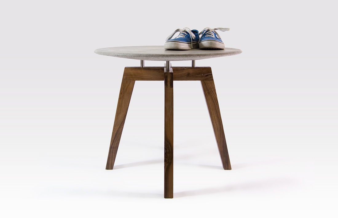 Armando side table concrete wood tavolino legno cemento pastina italian goodies collection