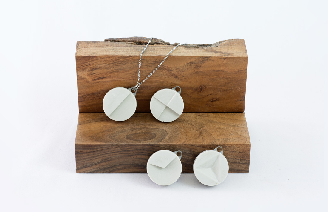 Solid Collection pendants concrete pendente cemento studio pastina per Colla Fine Concrete Jewelry