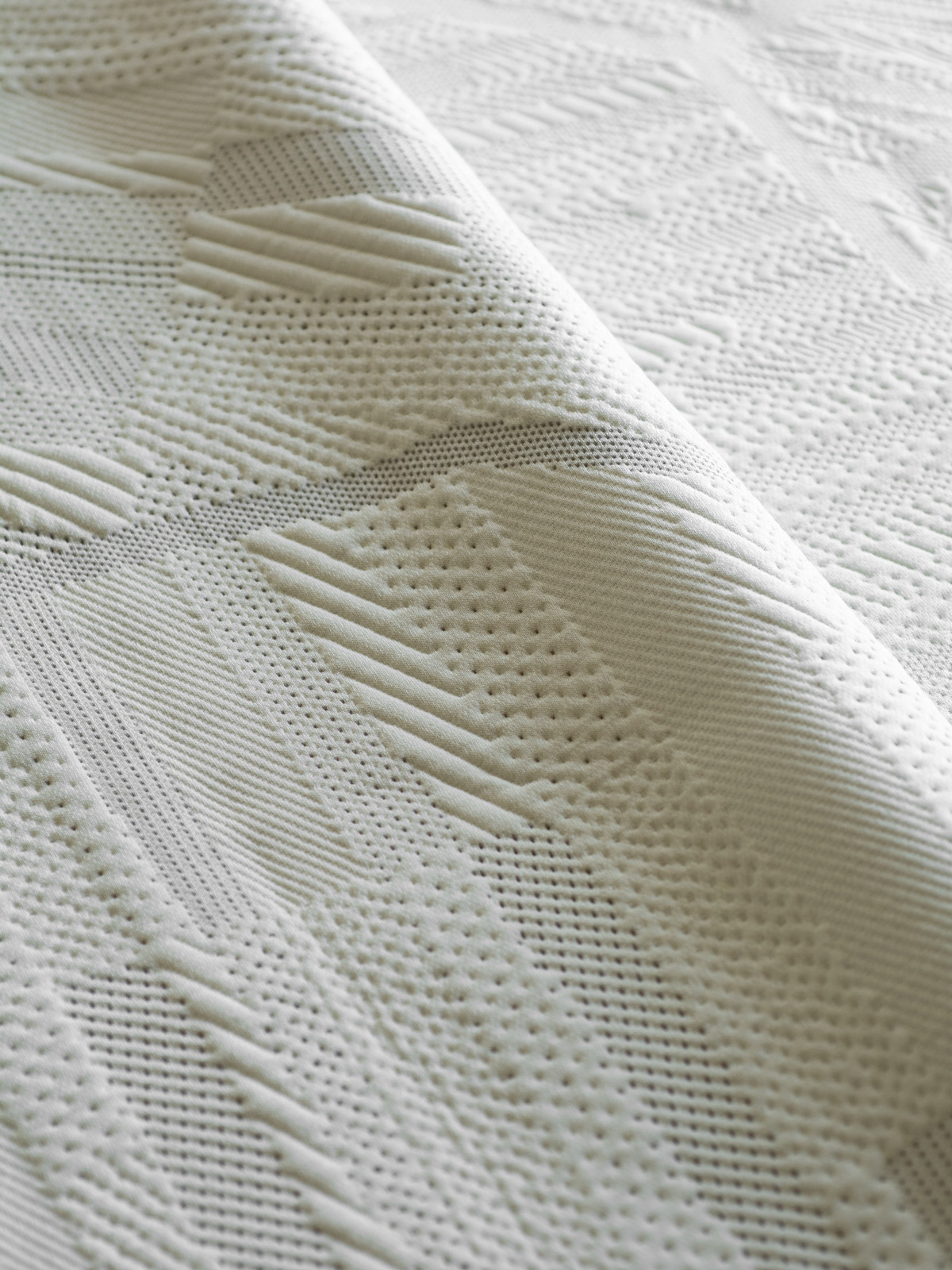Top view of Groma 3d knitted textile designed by Pastina for BYBORRE
